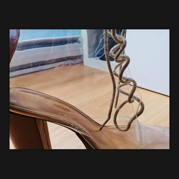 Fashion Nova clear Nude Booties - Picture 7 of 8